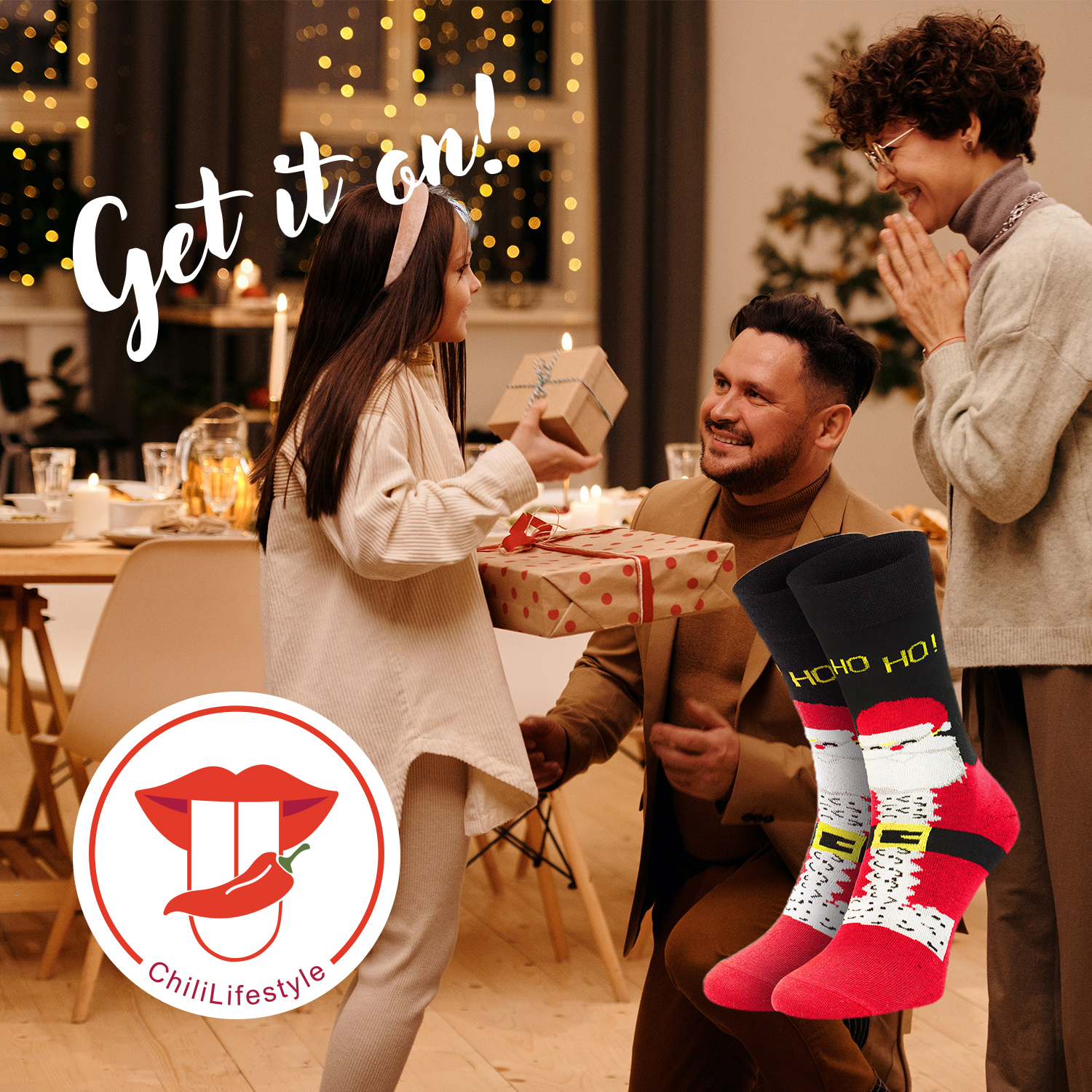 Chili Lifestyle Lustige Socken Xmas Spruch Banderole 1 Paar – Bild 2