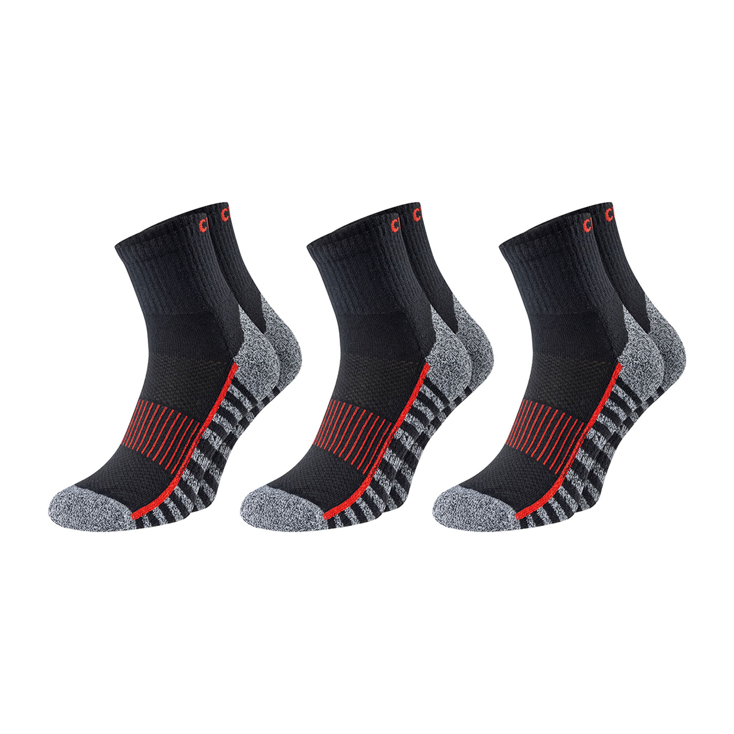 ChiliLifestyle CushionGrip Quarter Kurzschaft, 3 Paar, für Damen und Herren