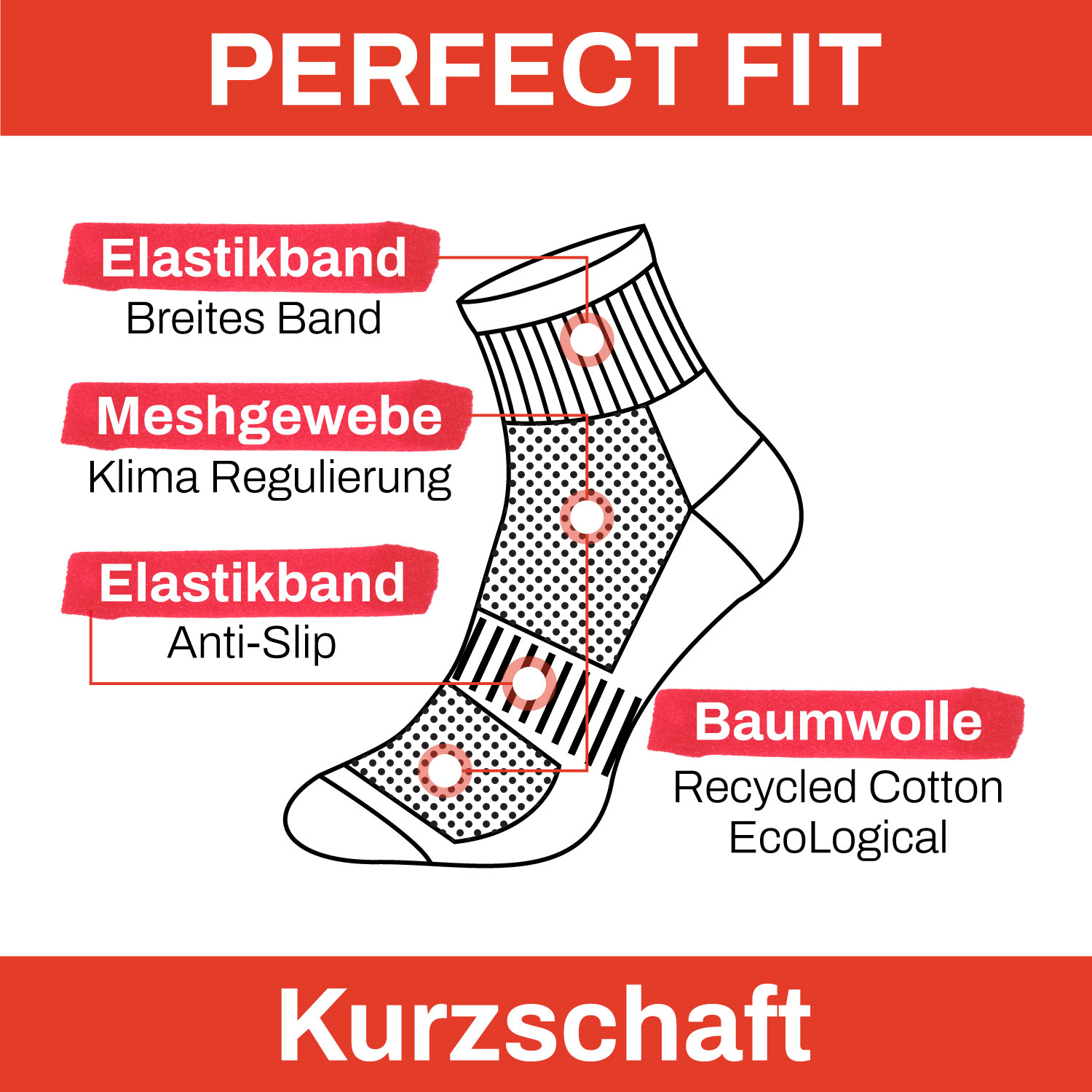 ChiliLifestyle Quarter Fitness AirGrip Kurzschaft, 3 Paar, Damen Herren – Bild 3