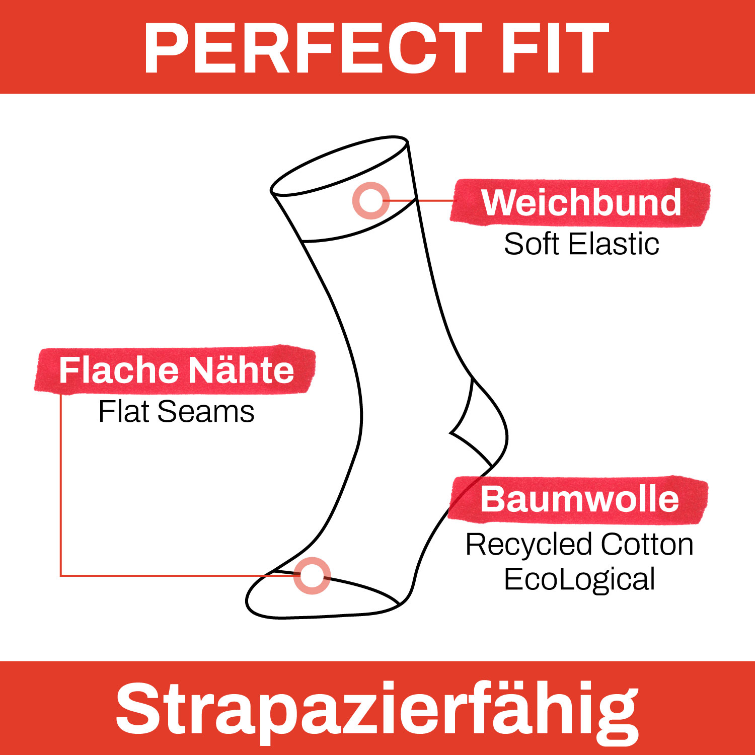 Chili Lifestyle Motiv Raute Socken 10 Paar Baumwolle Weichbund – Bild 3